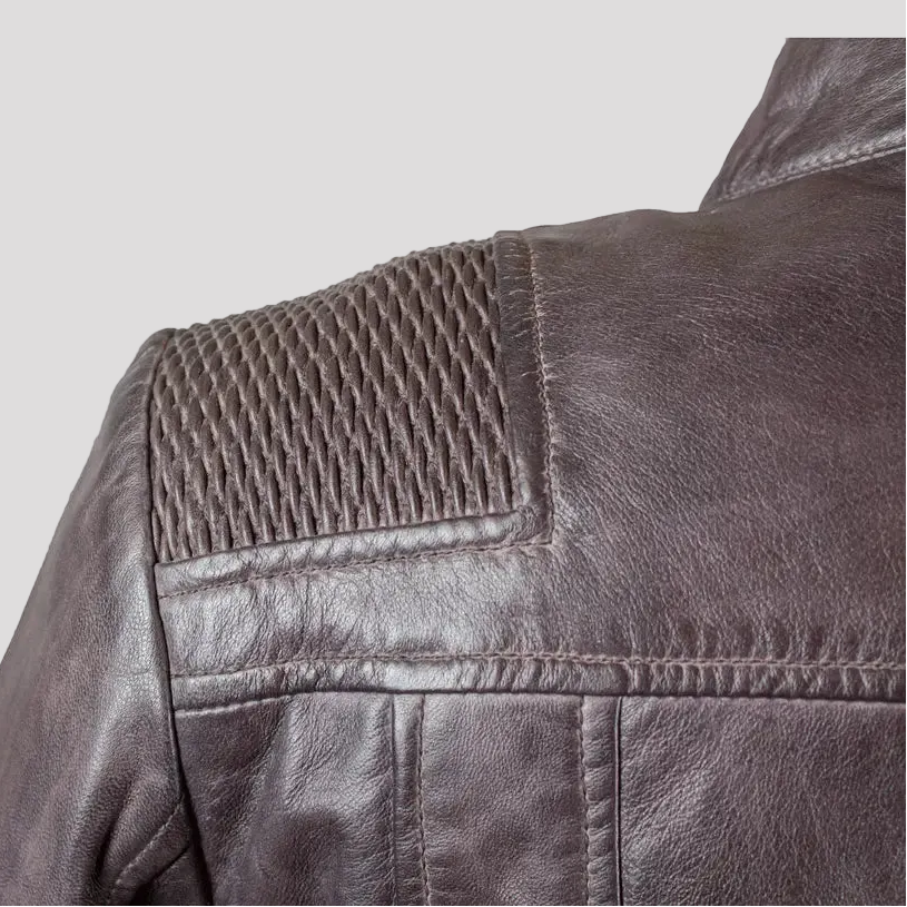 BOL Women's Basket Weave Accent Leather Jacket