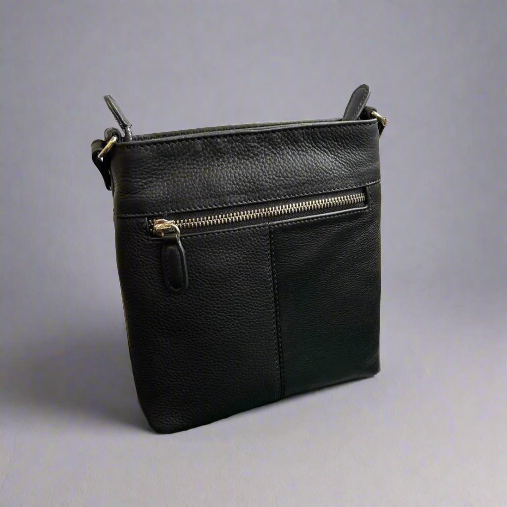 BOL Women's Leather 3 Pocket Crossbody Bag