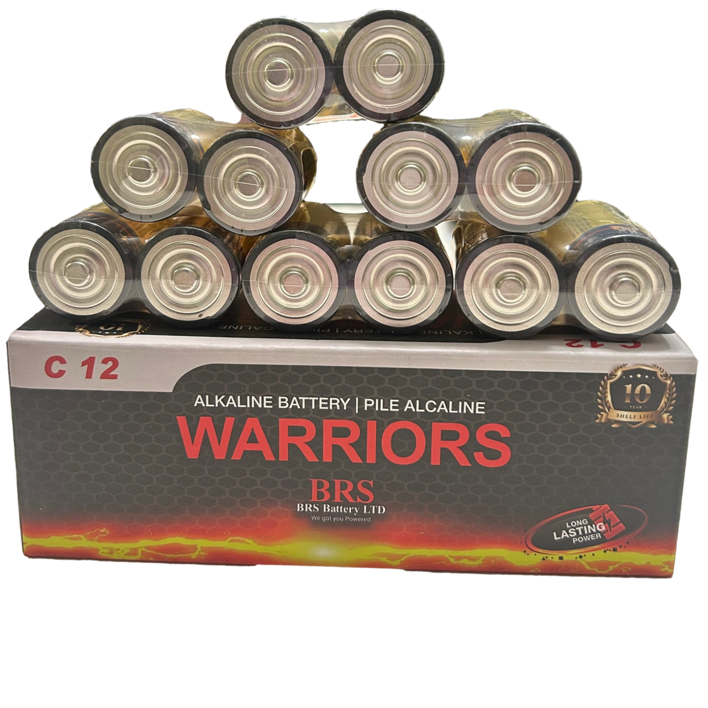 BRS C Alkaline Batteries — 12‑Pack (BRSLR14C)