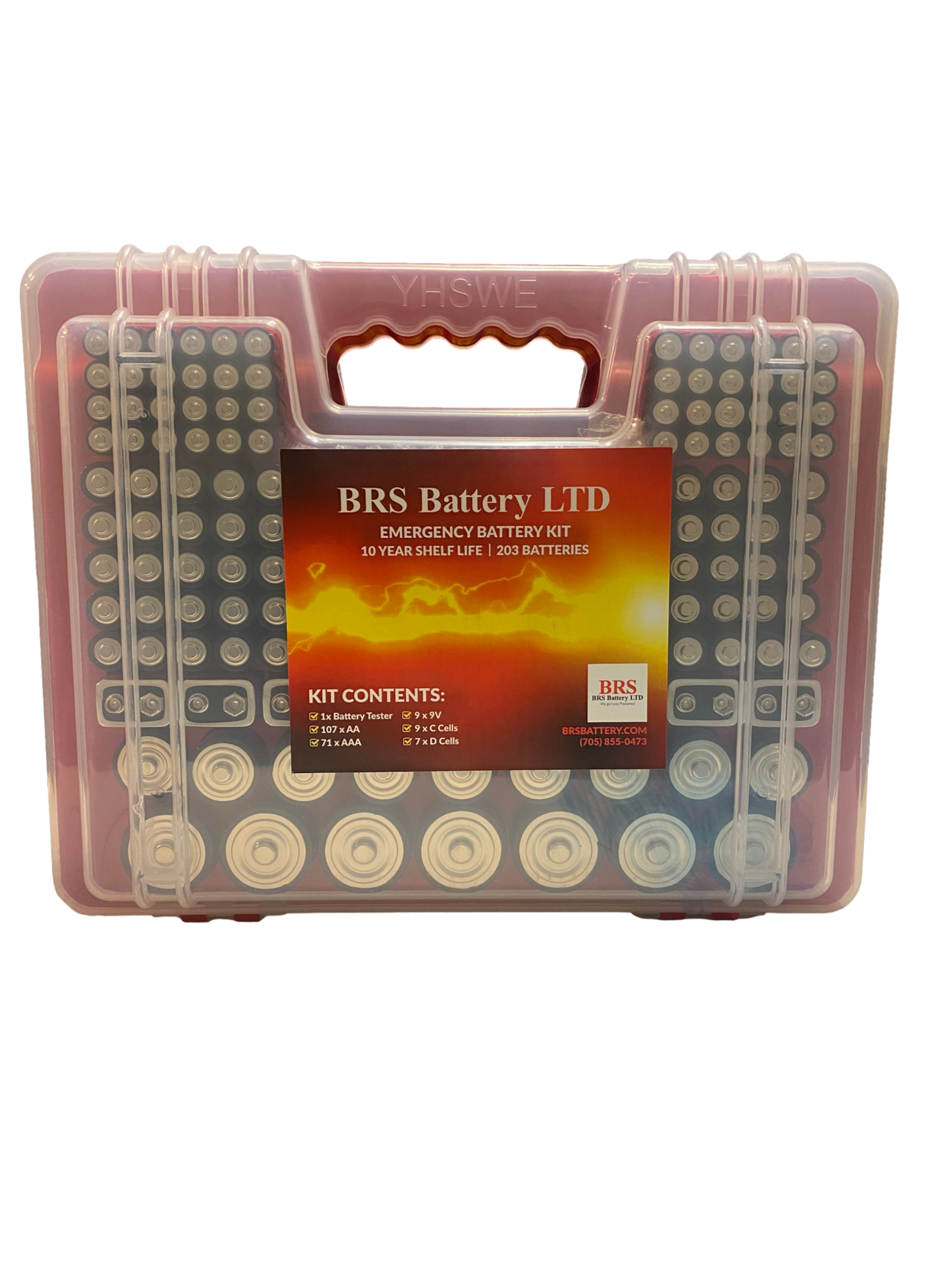 BRS Emergency Battery Kit: 203 Alkaline Batteries + Tester