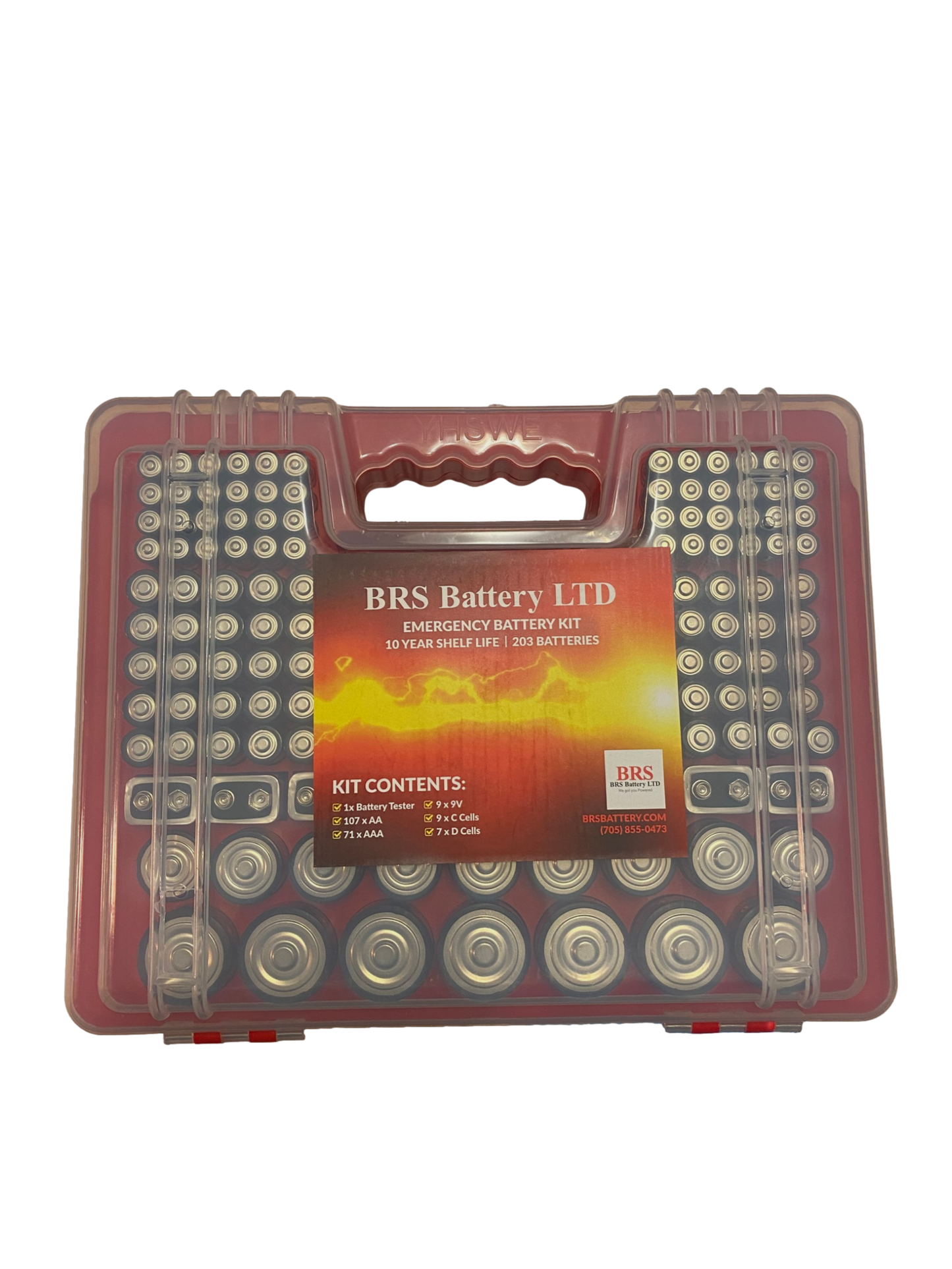 BRS Emergency Battery Kit: 203 Alkaline Batteries + Tester