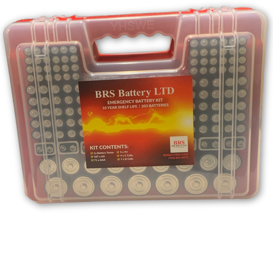BRS Emergency Battery Kit: 203 Alkaline Batteries + Tester