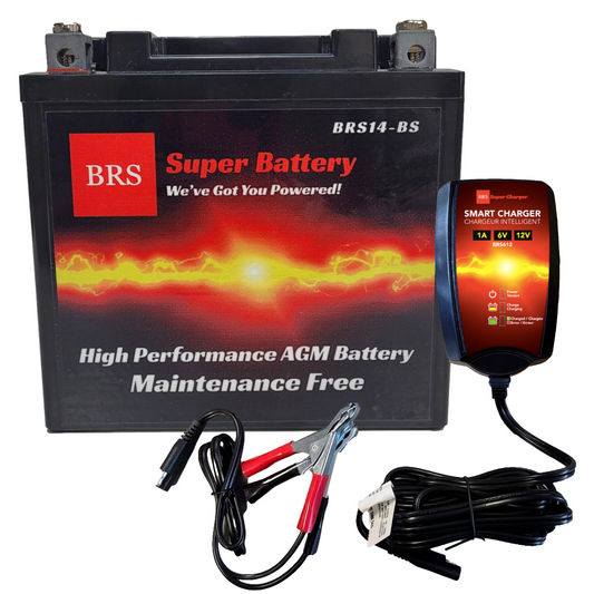 BRS14-BS 30 Day Warranty Battery & Smart Charger / Maintainer Combo Bundle Kit