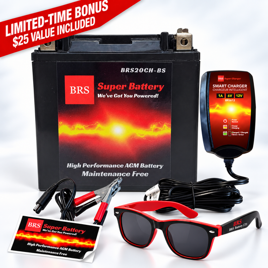 BRS20CH-BS 30 Day Warranty Battery & Smart Charger / Maintainer Combo Bundle Kit