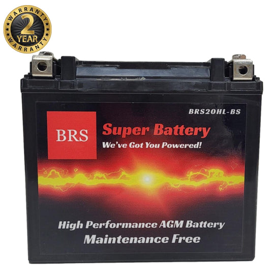 High Performance BRS20HL-BS 12v Sealed AGM PowerSport 2 Year Warranty