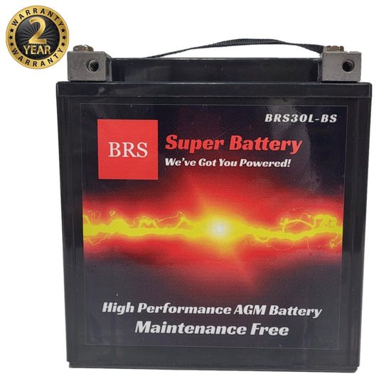 High Performance BRS30L-BS 12v Sealed AGM PowerSport 2 Year Warranty