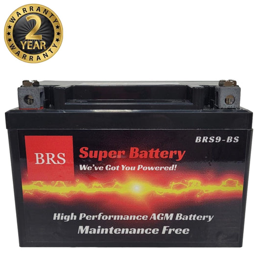 High Performance BRS9-BS 12v Sealed AGM PowerSport 2 Year Warranty