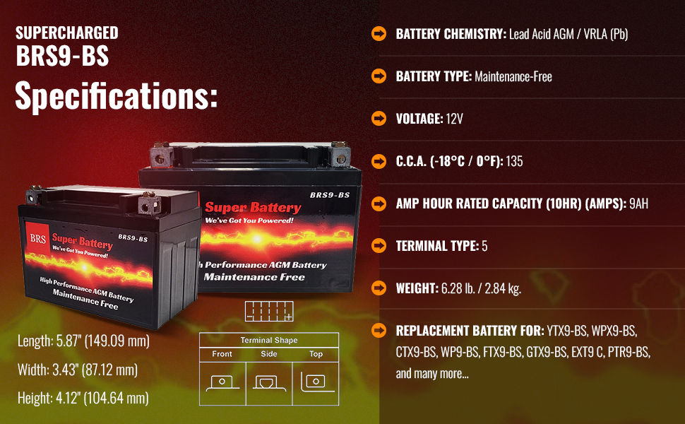 BRS9-BS 30 Day Warranty Battery & Smart Charger / Maintainer Combo Bundle Kit