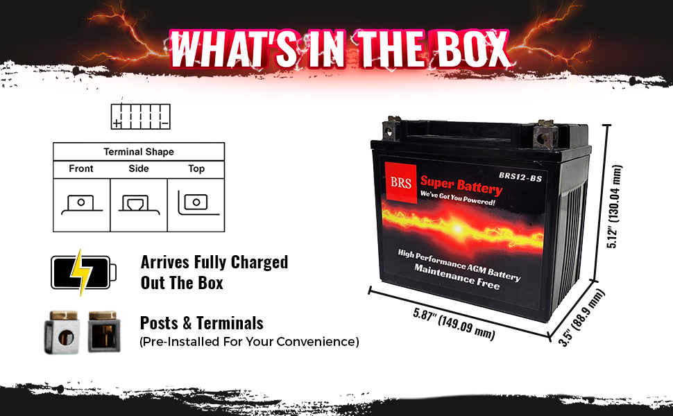 BRS12-BS 12v 12AH 155CCA 30 Day Warranty