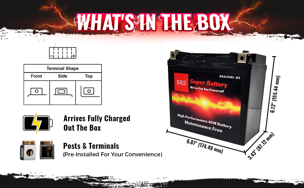 BRS20HL-BS 12v 20ah 310cca 30 Day Warranty