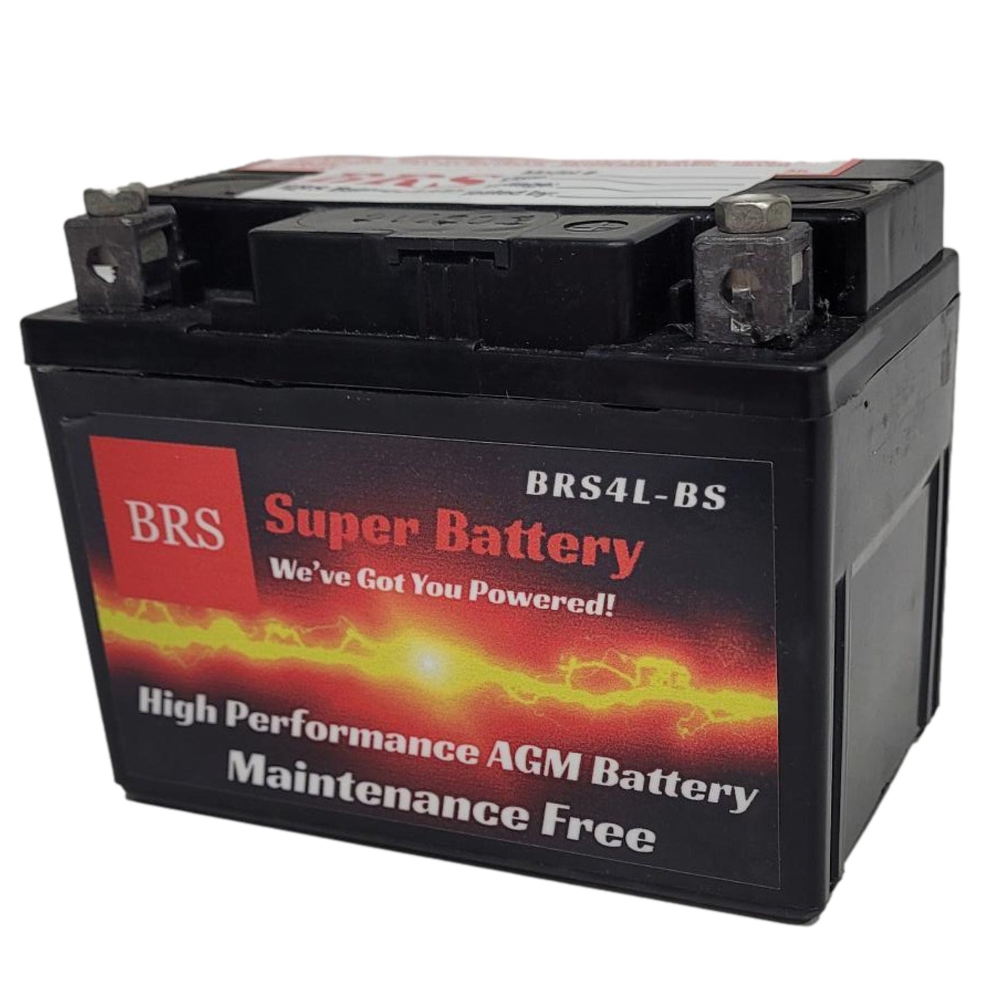 High Performance BRS4L-BS 12v Sealed AGM PowerSport 2 Year Warranty