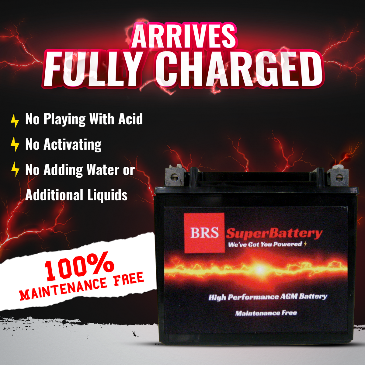 BRS12-BS 30 Day Warranty Battery & Smart Charger / Maintainer Combo Bundle Kit