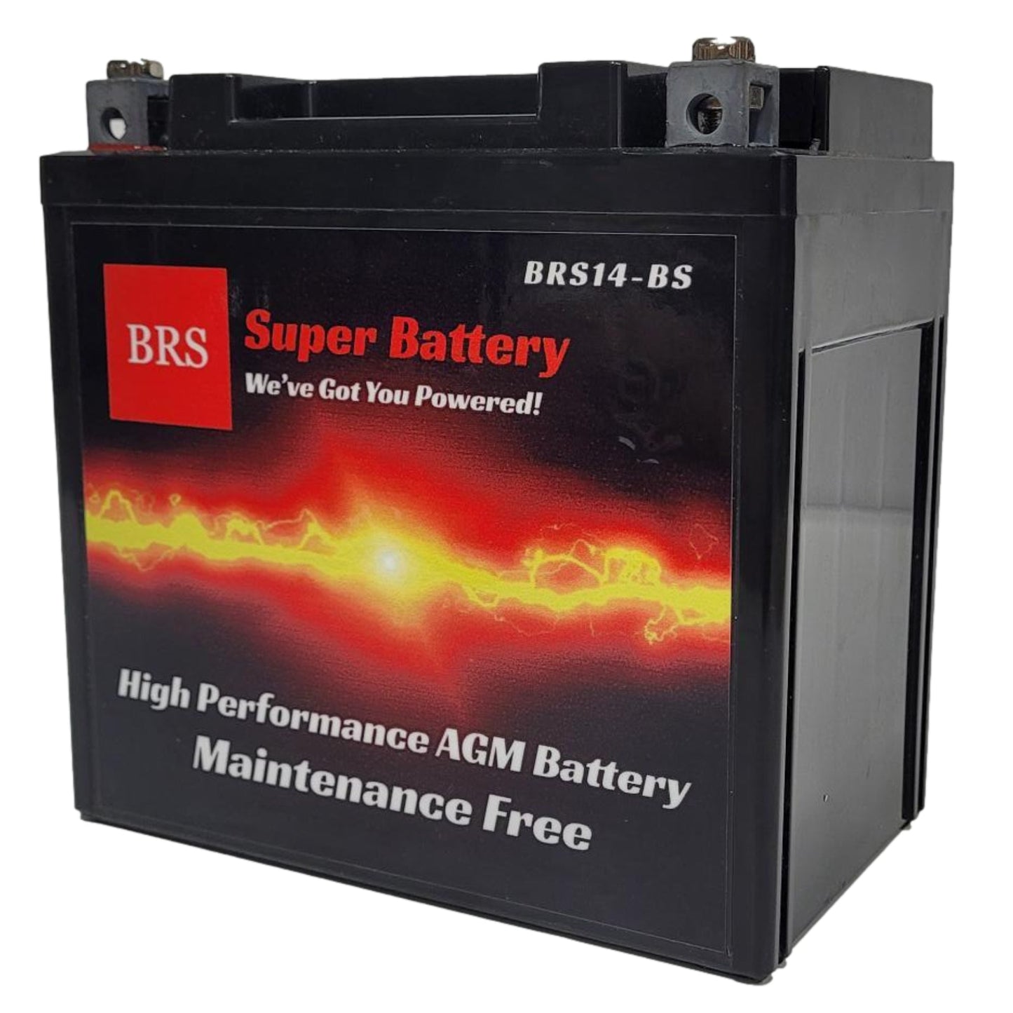 High Performance BRS14-BS 12v Sealed AGM PowerSport 2 Year Warranty