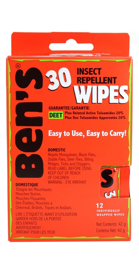 Ben's 30% Deet Wipes