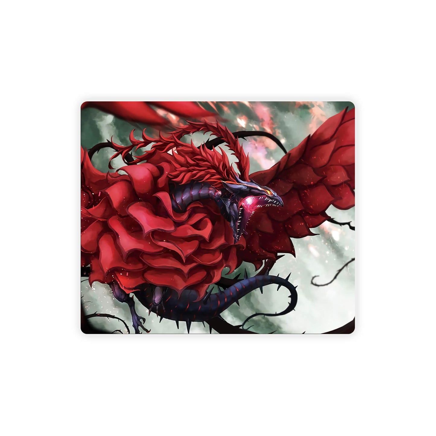 Black Rose Dragon Mouse Pad