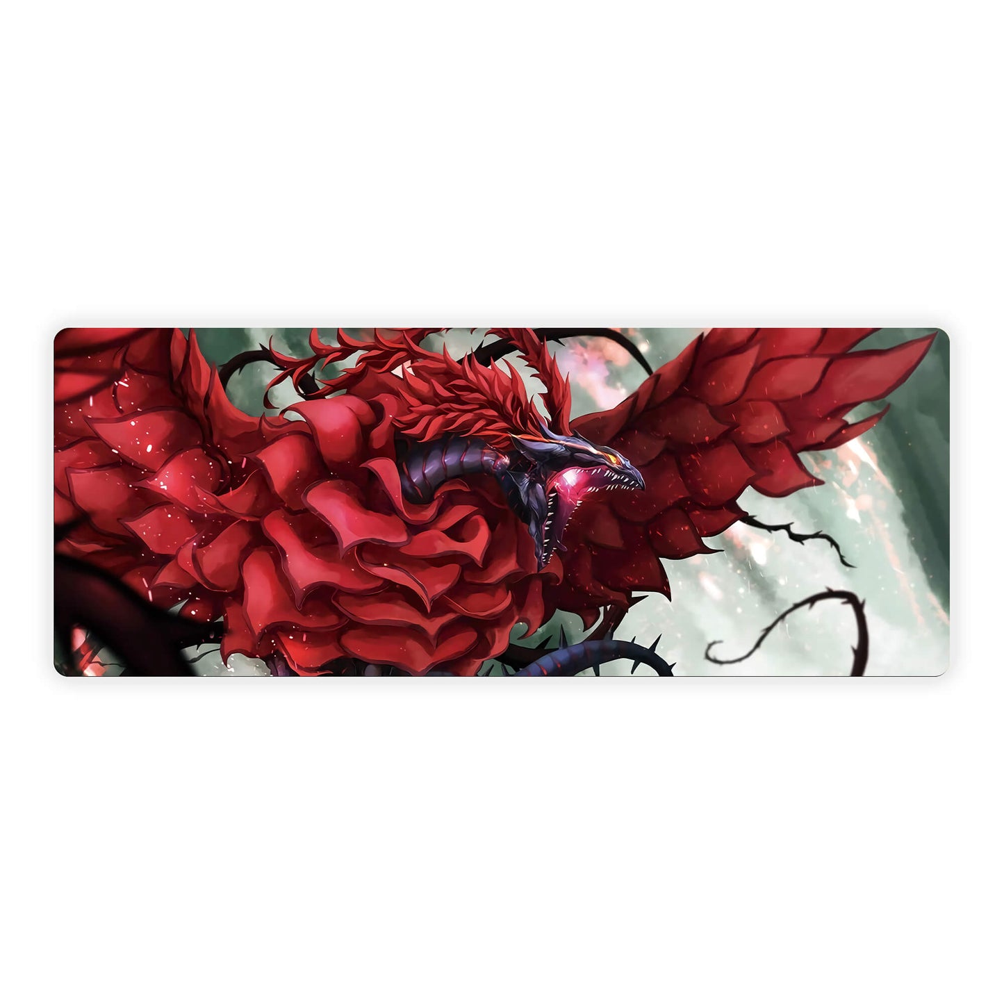 Black Rose Dragon Mouse Pad