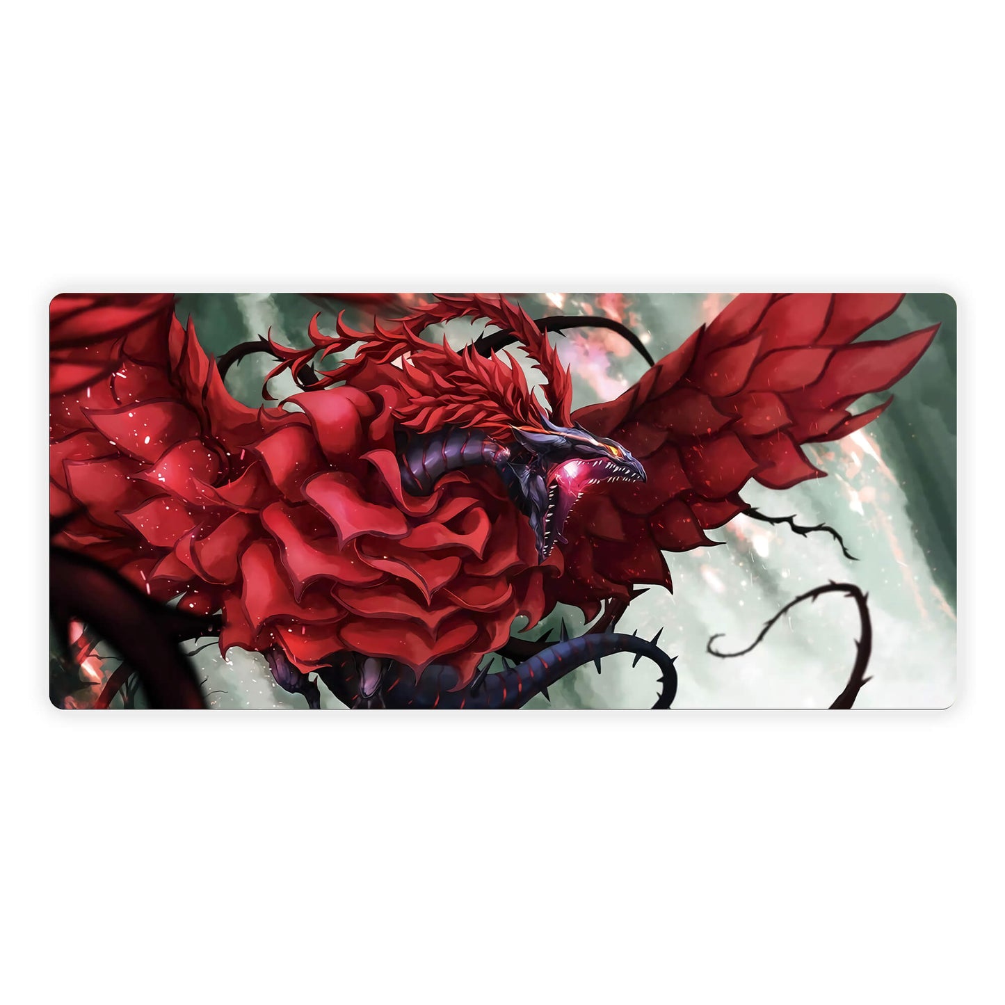 Black Rose Dragon Mouse Pad