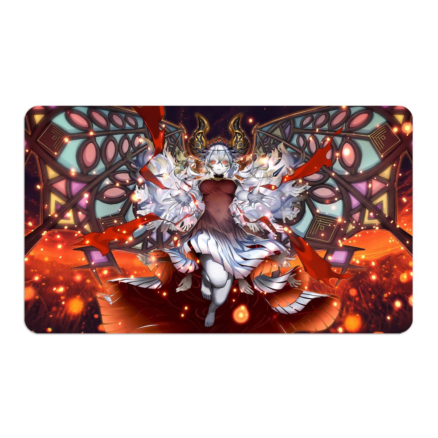 Blazing Cartesia, the Virtuous TCG Playmat – 24 x 14 in – Non-slip Rubber Back