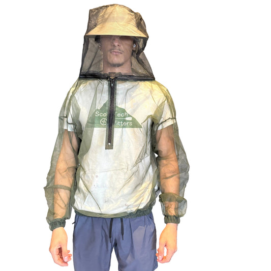 Bushline Outdoors Mesh Adult Pullover Bug Jackets with Zip Back Hood & Neck