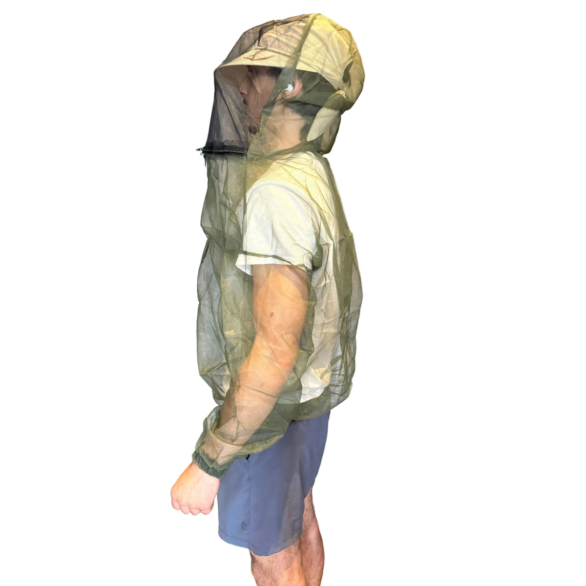 Bushline Outdoors Mesh Adult Pullover Bug Jackets with Zip Back Hood & Neck