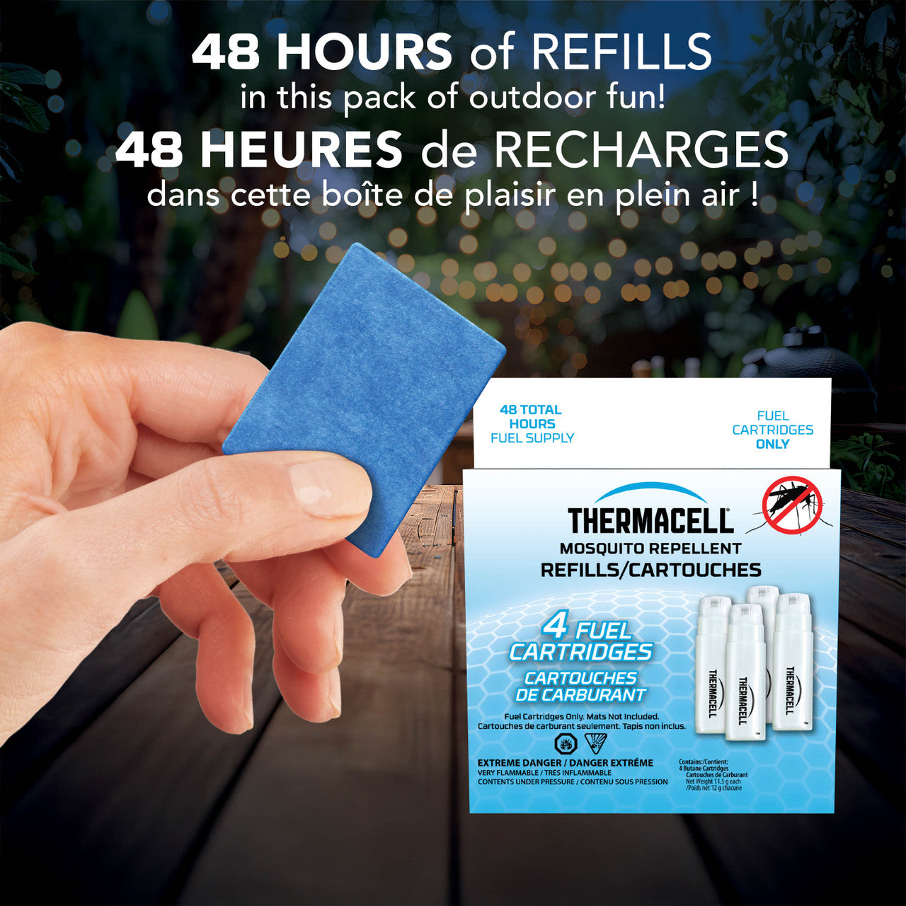 Fuel Cartridges Only - Refill for Thermacell Mosquito Repellers (4 Pack)