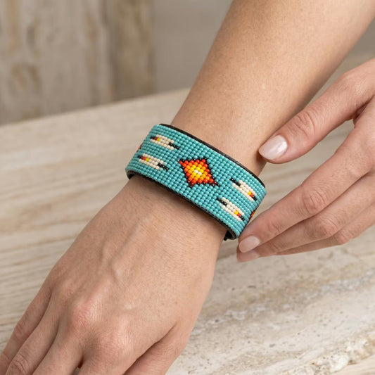 Beaded Cuff Bracelet(Turquoise)
