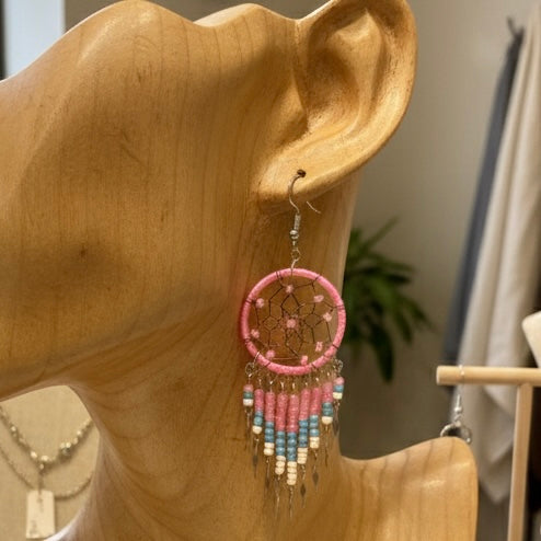 Light pink/celeste Dreamcatcher Dangles