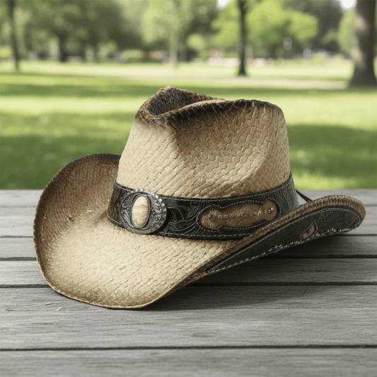 Western Cowboy Hat Unisex With Accessories -Khaki (CDYWL-2582)