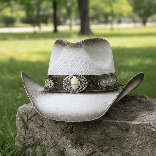 Western Cowboy Hat Unisex With  Accessories -White (CDYWL-2582)
