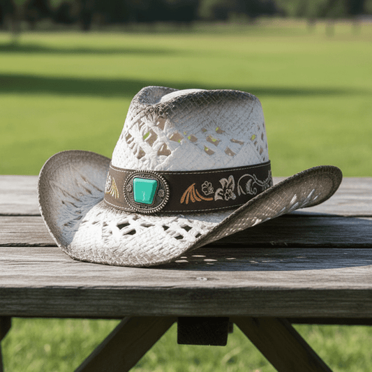 Western Cowboy Hat Unisex With Accessories -White (CDYWL-2583)
