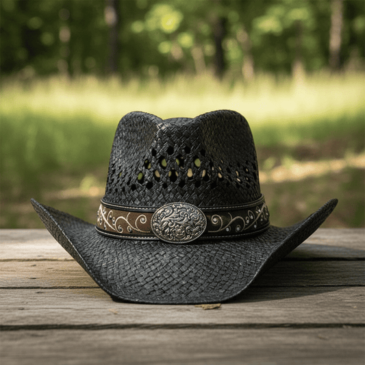 Western Cowboy Hat Unisex With Accessories - Grey  (CDYWL-2584)