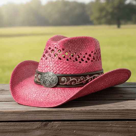 Western Cowboy Hat Unisex With  Accessories - Pink (CDYWL-2584)