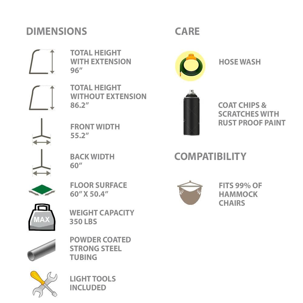 Colombian Hammock Chair with Universal Chair Stand