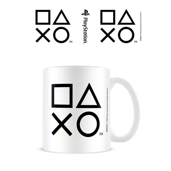 Playstation Action Button Icons Black & White 11oz. Ceramic Mug
