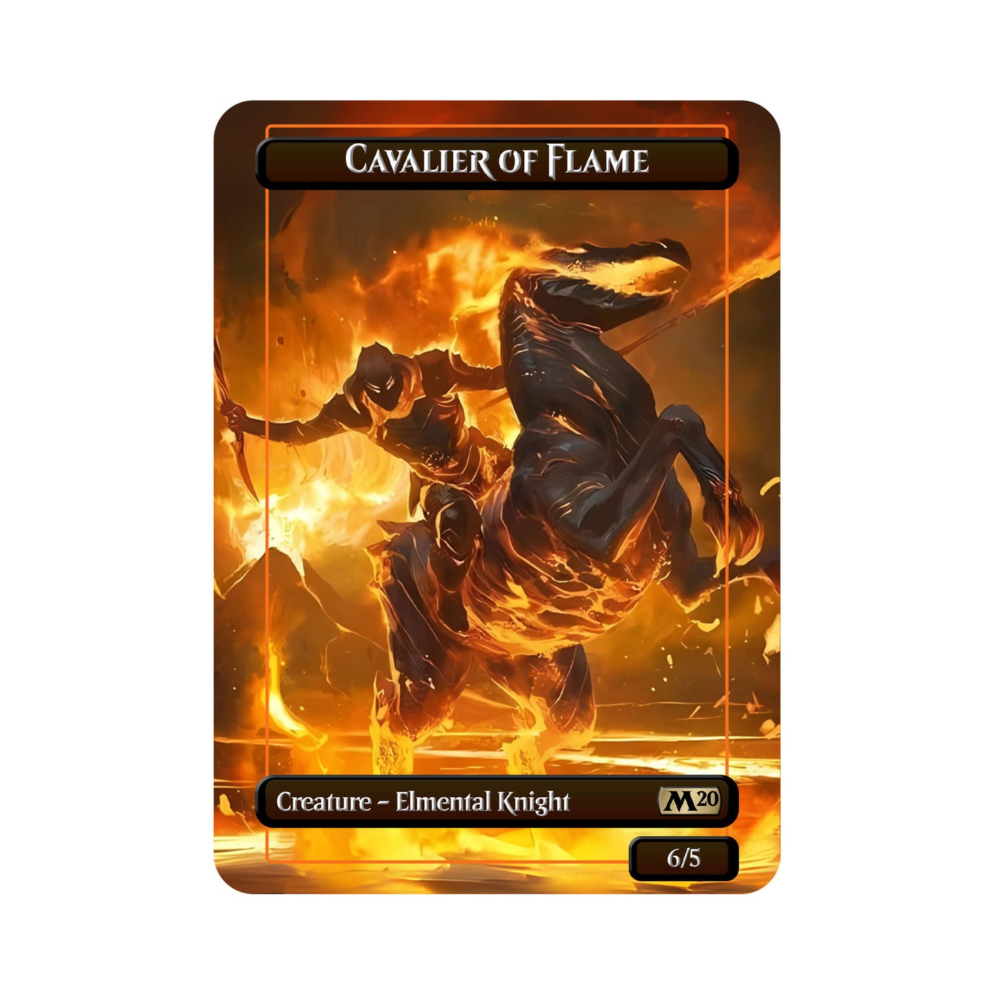 Cavalier of Flame Metal Orica Card