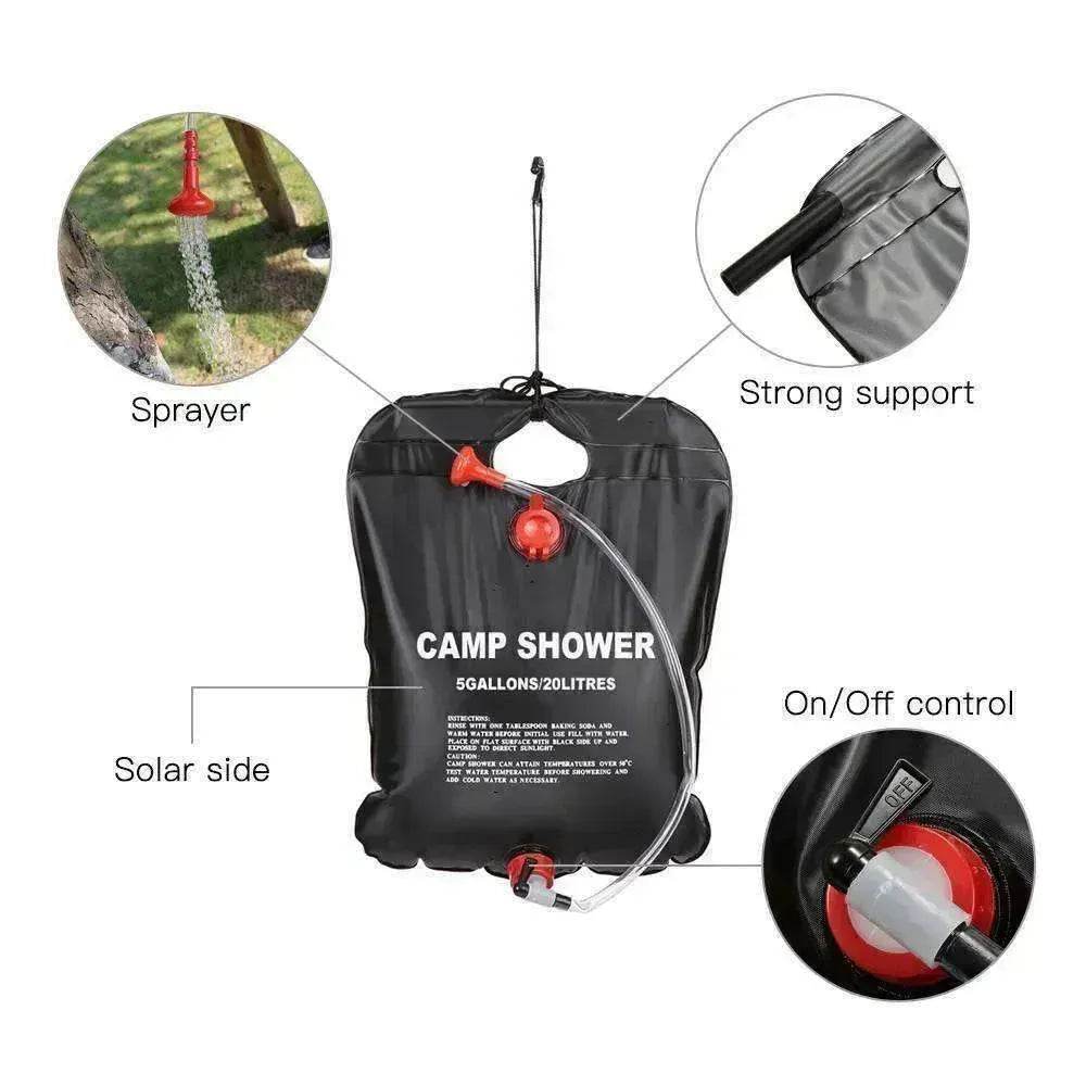 Compact 20L Solar Shower for Camping