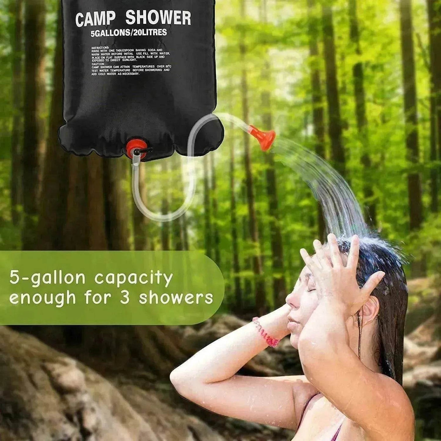 Compact 20L Solar Shower for Camping