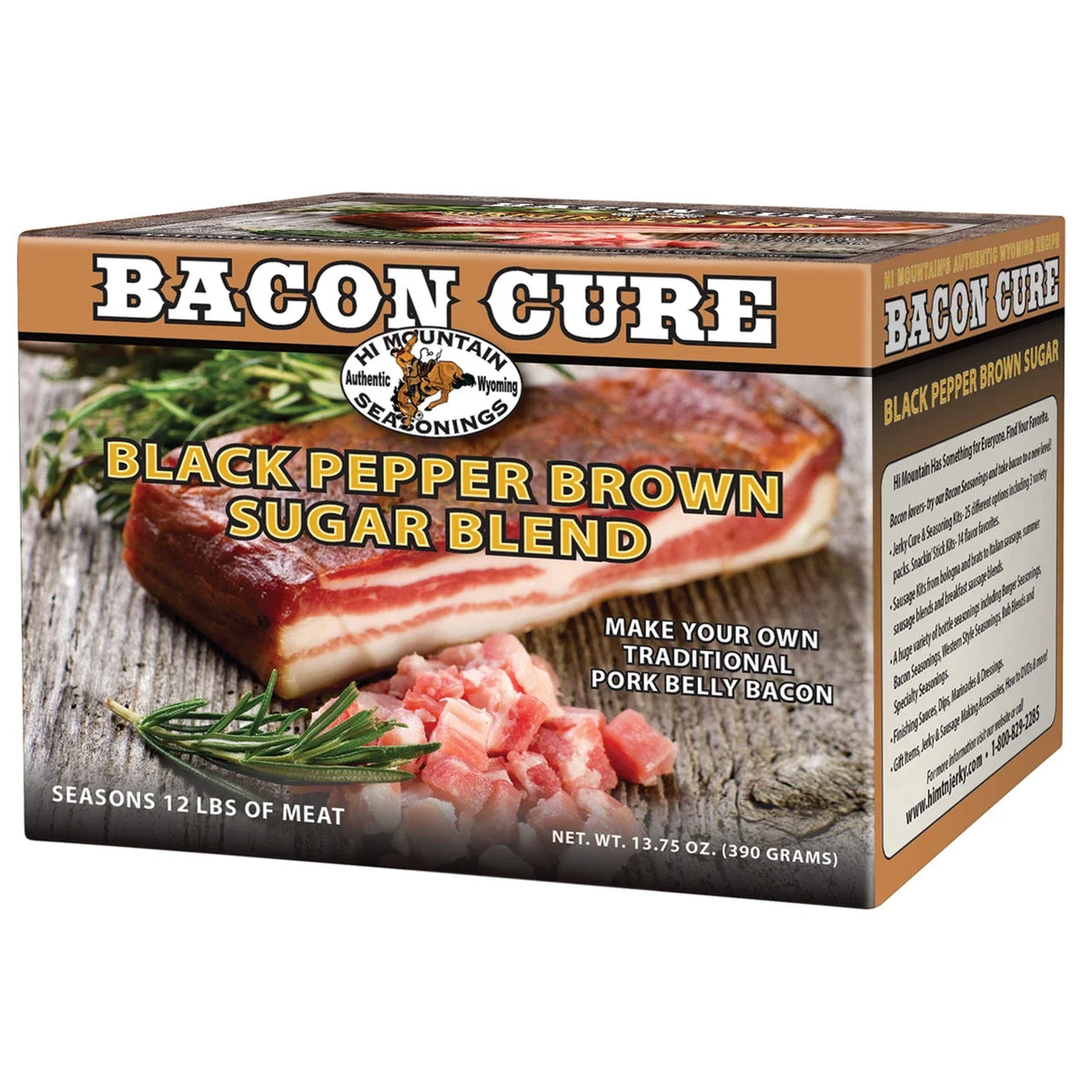 Hi Mountain Black Pepper & Brown Sugar Bacon Cure – Cures 12 lb