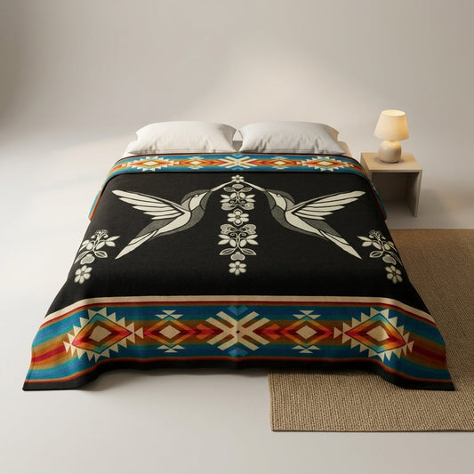 Twin Hummingbird Reversible Blanket