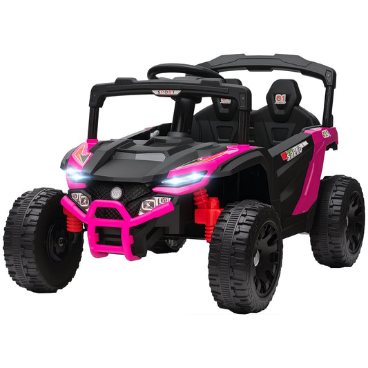 12V Kids Ride On Truck with Dual Motors, Rear Suspension, Remote Control for 3-5 Years Boys Girls, Pink