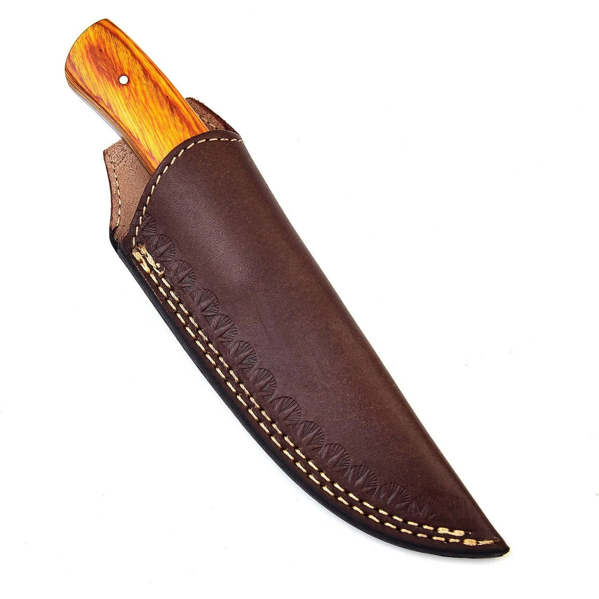 Bone Skinner Damascus Hunting Knife Pakkawood Camel Bone Handle