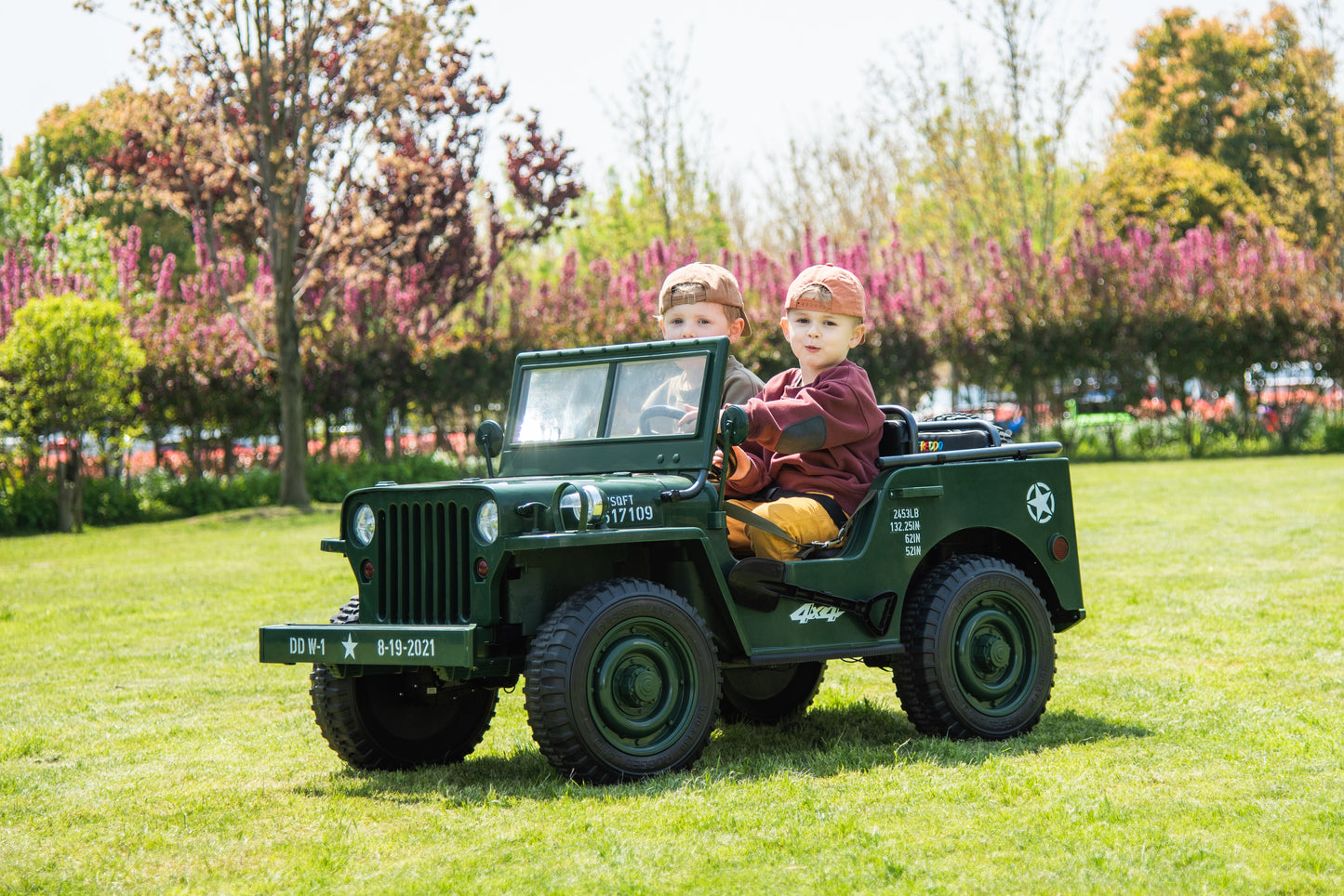 24V Army Truck 3 Seater DELUXE Kids Ride On Car with Remote Control