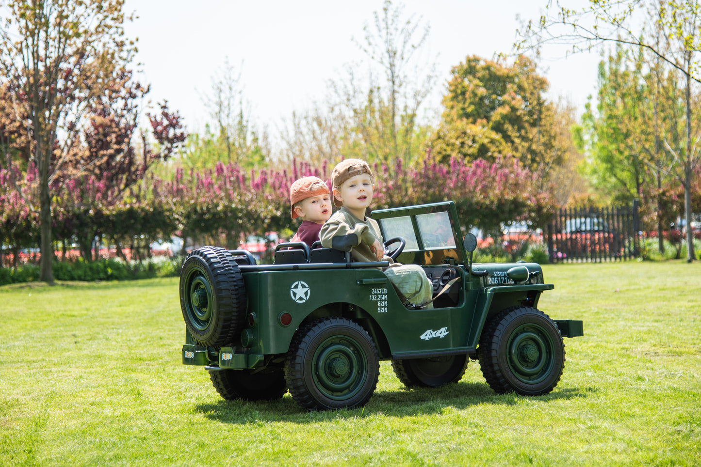 24V Army Truck 3 Seater DELUXE Kids Ride On Car with Remote Control