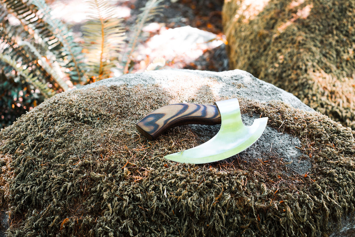 Viking Pizza Cutter Axe Ash Wood Handle