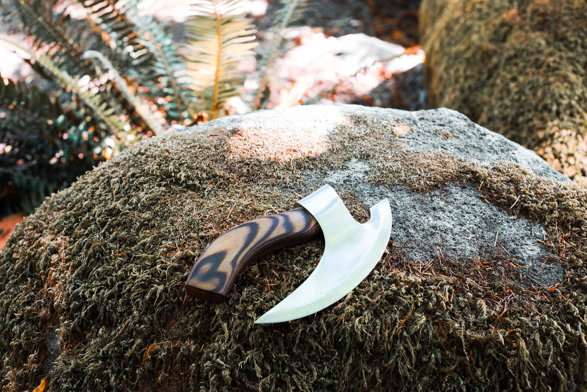 Viking Pizza Cutter Axe Ash Wood Handle