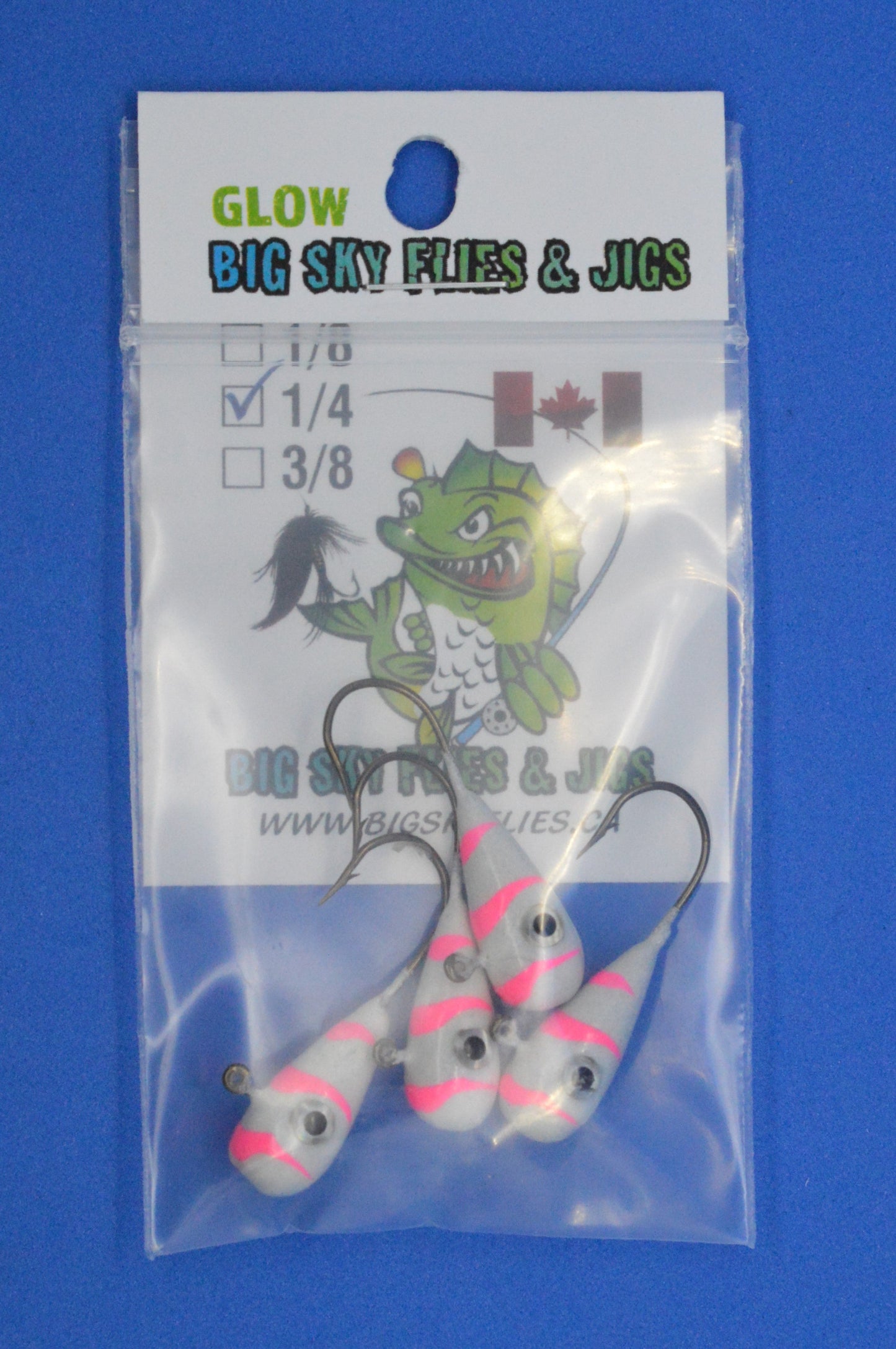 🍁Big Sky Kaleidoscope 1/4oz Glow Jigs 4/pack