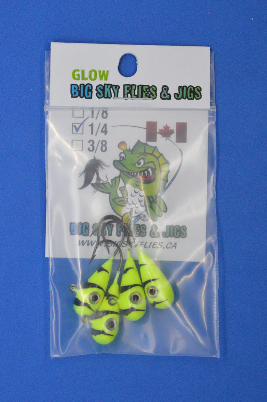 🍁Big Sky Kaleidoscope 1/4oz Glow Jigs 4/pack