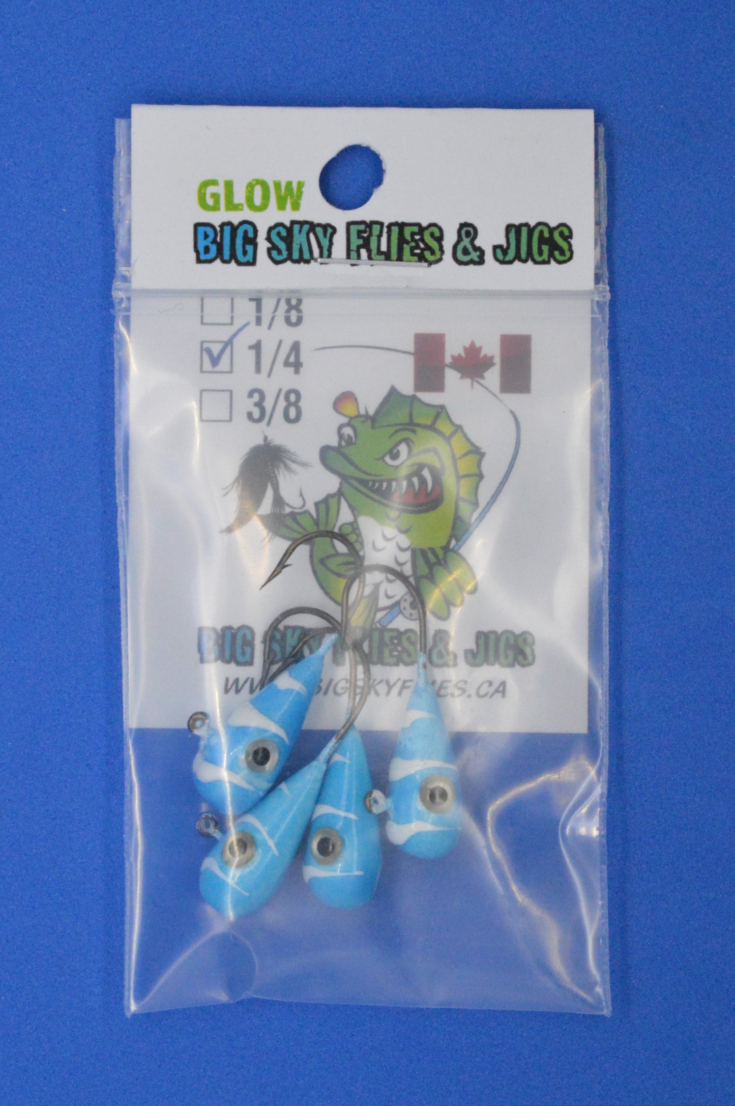🍁Big Sky Kaleidoscope 1/4oz Glow Jigs 4/pack