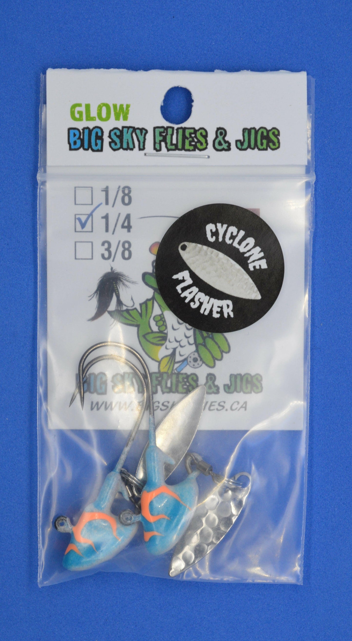 🍁Big Sky Deluxe Cyclone Glow Jigs 3/8oz 2/pack