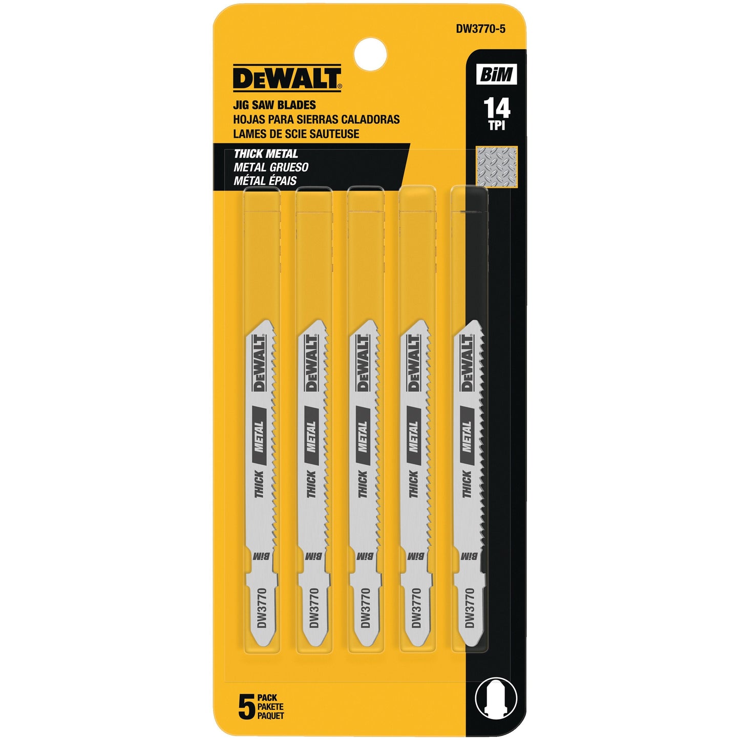 DEWALT 3" 32 TPI T-Shank Metal Cutting Cobalt Steel Jig Saw Blade - DW3778-5